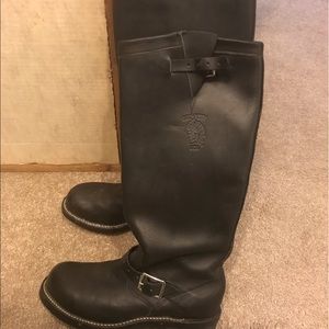 Chippewa knee high boots with steel toe